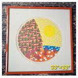 Ann T. Cooper Serigraph American Artist from New Orleans  Sleeping Sheep Sunning