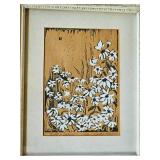 Field of Daisies LE Woodblock Print by Artist Cynthia Elwer
