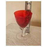 Ruby Art Glass Decanter Set