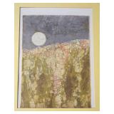 Framed Abstract Fabric Dip Signed by Artist