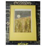 Framed Abstract Fabric Dip Signed by Artist