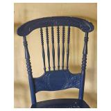 Blue Painted Pressed back Chairs