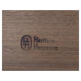 Henredon Heritage Vintage Burlwood Drawered Accent Table with Leather Inlay Surface