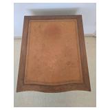 Henredon Heritage Vintage Burlwood Drawered Accent Table with Leather Inlay Surface