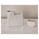 Unique Mid-Century Modern Minimalist Studio Art Ceramic Cream & Sugar