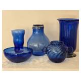Brilliant Vintage Cobalt Decor Glass Collection - (5) - B