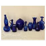 Brilliant Vintage Cobalt Decor Glass Collection - (10) - A