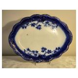 Antique Johnson Bros. English Blue Painted Platter - St. Louis