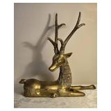 Amazing Vintage Brass Reindeer Sculpture