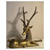 Amazing Vintage Brass Reindeer Sculpture