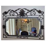 Breathtaking Sculpted Metal Floral Wall Mirror