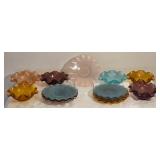 Mid-Century Modern Ruffled Colony Glass Side Plate and Bowl Collection - (13)