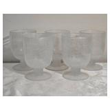 Vintage MCM Frosted Water Glass Set