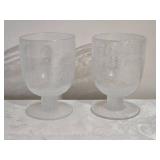 Vintage MCM Frosted Water Glass Set