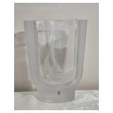 Vintage Pukeburg Swedish Studio Art Glass Vase - Sailboat