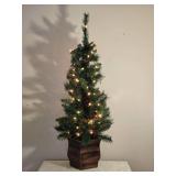 Festive Faux Lit Mantel Christmas Tree
