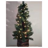 Festive Faux Lit Mantel Christmas Tree