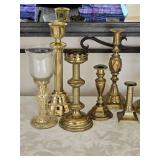 Exotic Polished Brass Candlestick Collection - (11)