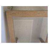 Blonde Square Glass Surface Coffee Table with Floral Carved Accents