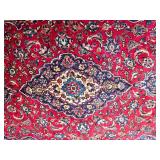 Brilliant Vintage Hand Knotted Wool Kashan Persian Area Rug