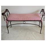 Stylish Bent Metal Frame Bedroom Bench