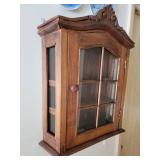 Charming Carved Shell Finial Wall Mount Display Cabinet