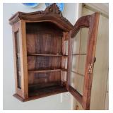 Charming Carved Shell Finial Wall Mount Display Cabinet