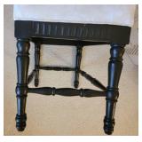 White Jacquard Black Base Ottoman Seat