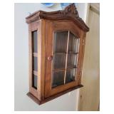 Charming Carved Shell Finial Wall Mount Display Cabinet