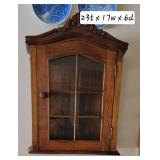 Charming Carved Shell Finial Wall Mount Display Cabinet