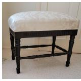 White Jacquard Black Base Ottoman Seat
