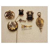 Vintage Jeweled Gold Fraternity Sorority Pins ~ Beta Theta Pi and Delta Delta Delta