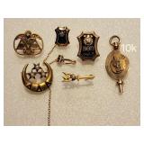 Vintage Jeweled Gold Fraternity Sorority Pins ~ Beta Theta Pi and Delta Delta Delta