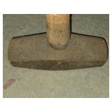 Pair of Vintage Sledge Hammers with Wooden Handles