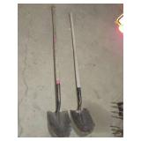 Set of 2 Metal Garden Spades with Wooden Handles
