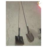 Lot of 2 Garden Shovels - Heavy-Duty Steel