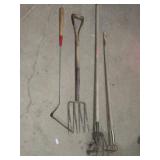 Collection of 4 Vintage Garden Hand Tools