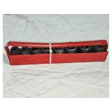 Set of 8 Socket Wrenches in Red Holder