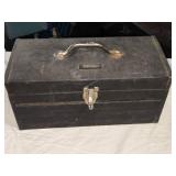 Vintage JC Penney Metal Tool Box with Assorted Tools