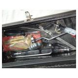 Vintage JC Penney Metal Tool Box with Assorted Tools