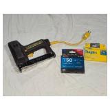 Arrow ETN-50 Electric Staple Gun with Open Boxes of T50 Staples