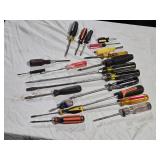 Collection of Mixed Screwdrivers with Various Head Types