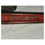 Lot of 2 Pipe Wrenches - 12 Inch and 18 Inch