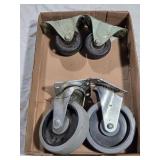4 Caster Wheels with Mounting Brackets