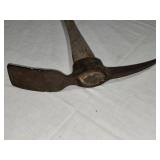 Vintage U.S. Mattock Tool with Wooden Handle