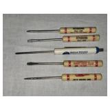 Set of 5 Vintage Advertising Screwdrivers  from Al