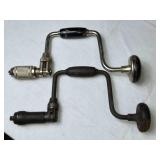 Vintage Stanley Hand Drill No. 945 with Unique Handles and Other Hand Drill