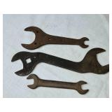 Set of 3 Vintage Open-End Wrenches