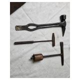 Set of 3 Vintage Hand Tools - Hammer and Tapping Tools