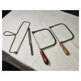 Vintage Coping Saws with Wooden Handles